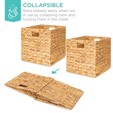 Best Choice Products Hyacinth Baskets Collapsible Storage Organizer