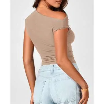 Stylish BTFBM Off The Shoulder Crop Top for Summer