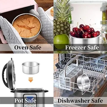 P&P CHEF 4 Inch Mini Cake Pan Set of 4 for Baking