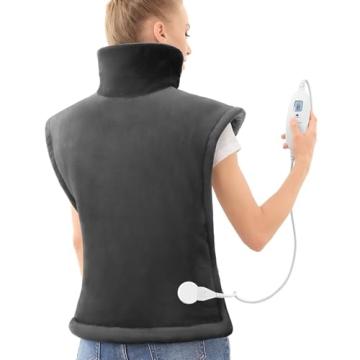 BOB AND BRAD Weighted Heating Pad for Back Pain Relief, 24"x34" Electric Heating Pad for Neck and Sh...