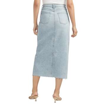 Stylish Silver Jeans Co. Front-Slit Jean Skirt for Women