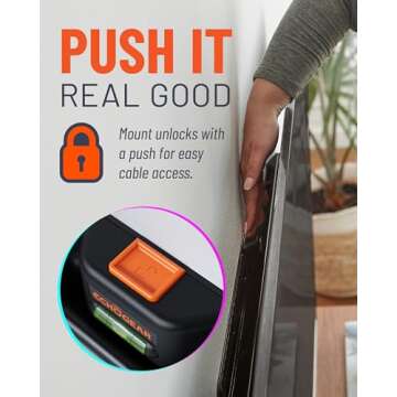 ECHOGEAR No Drill TV Mount for Drywall - Slim No Stud Design Holds TVs Up to 100lbs with Nails - Easy Install with No Drilling Required