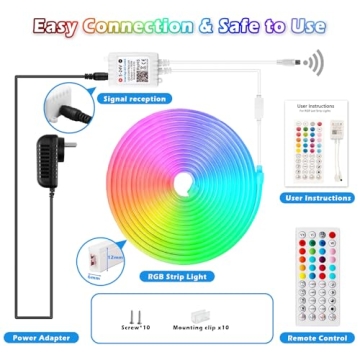 L8star 16.4ft RGB Neon Rope Light for Indoor Outdoor