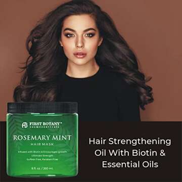 First Botany, Rosemary Mint Biotin Mask - Restorative Deep Conditioning moisturizer w/rosemary oil, ...