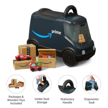 Amazon Delivery Van Ride-On Toy for Kids Ages 2+ Blue