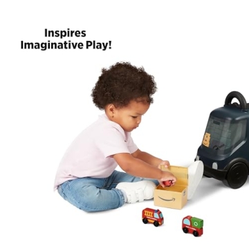 Amazon Delivery Van Ride-On Toy for Kids Ages 2+ Blue