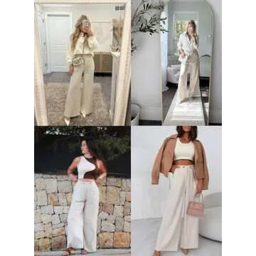 Shop EVALESS Khaki Linen Pants for Women - Casual & Comfortable