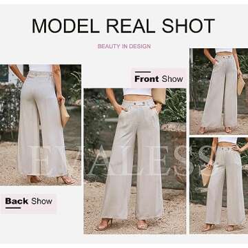 Shop EVALESS Khaki Linen Pants for Women - Casual & Comfortable