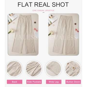 Shop EVALESS Khaki Linen Pants for Women - Casual & Comfortable