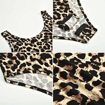 Queen.M Women's Sexy Bodysuit Leopard Snake Print