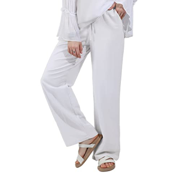 Comfortable Cotton Linen Drawstring Pants for Women