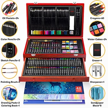 iBayam Deluxe Art Supplies Set for All Ages in Gift Box