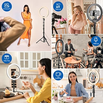 Aureday 12'' Selfie Ring Light with Tripod Stand LED Lighting