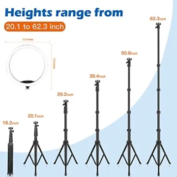 Aureday 12'' Selfie Ring Light with Tripod Stand LED Lighting
