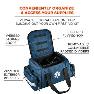 Ergodyne Arsenal 5215 Large Medic First Responder Trauma Duffel Bag with Shoulder Strap, Blue
