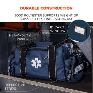 Ergodyne Arsenal 5215 Large Medic First Responder Trauma Duffel Bag with Shoulder Strap, Blue