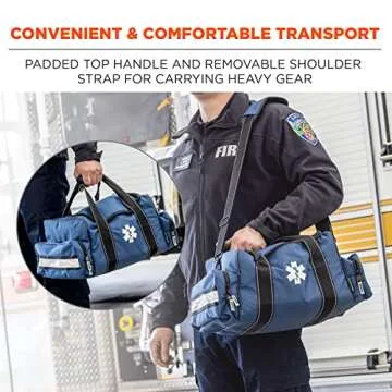 Ergodyne Arsenal 5215 Large Medic First Responder Trauma Duffel Bag with Shoulder Strap, Blue