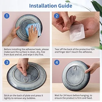 Wall Plate Display Hooks - 20 Pack Invisible Holders