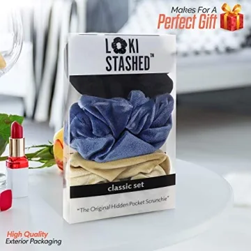 LokiStashed Velvet Scrunchies with Hidden Zipper - Stylish & Functional