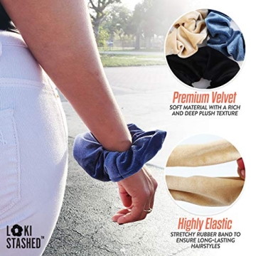 LokiStashed Velvet Scrunchies with Hidden Zipper - Stylish & Functional