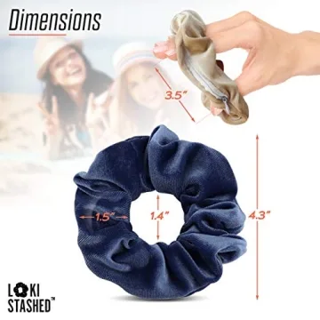 LokiStashed Velvet Scrunchies with Hidden Zipper - Stylish & Functional