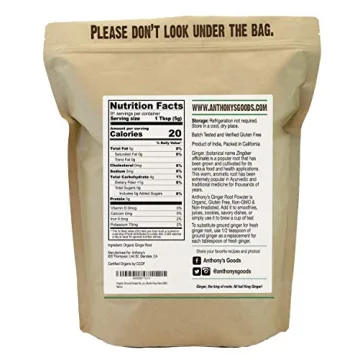 Anthony's Organic Ground Ginger Root Powder for Health and Flavor