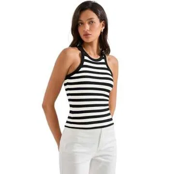 SUUKSESS Padded Cotton Ribbed Tank Tops for Women
