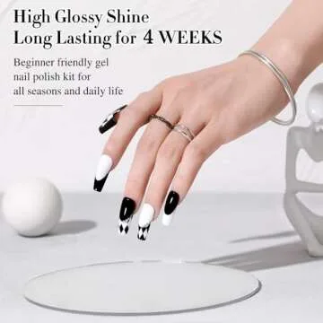 Double Rhythm 15ml UV Gel Polish Set - Black & White