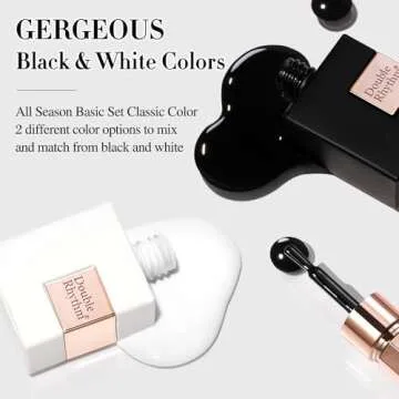 Double Rhythm 15ml UV Gel Polish Set - Black & White