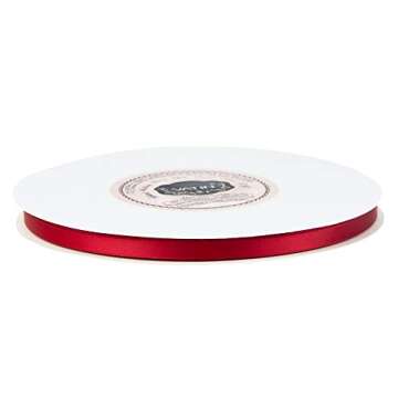 Premium Double Faced Red Satin Ribbon - 50 Yards