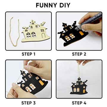 DIY Halloween Wooden Ornaments Craft Kit for Kids