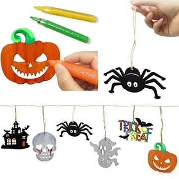DIY Halloween Wooden Ornaments Craft Kit for Kids