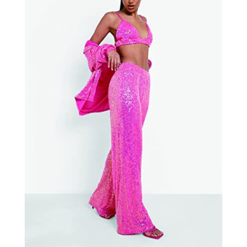 Aelidiya Glitter Sequin Pants for Parties and Events