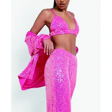 Aelidiya Glitter Sequin Pants for Parties and Events