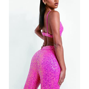 Aelidiya Glitter Sequin Pants for Parties and Events