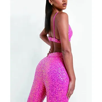 Aelidiya Glitter Sequin Pants for Parties and Events