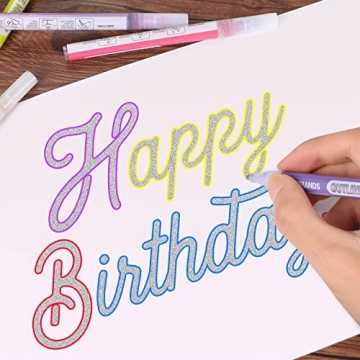 YISAN Glitter Markers: 12 Colors for Creative Crafting