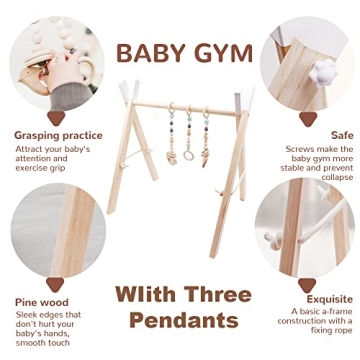 DILIMI Wooden Baby Gym - Adjustable & Stylish Play Decor