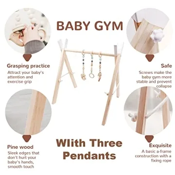 DILIMI Wooden Baby Gym - Adjustable & Stylish Play Decor