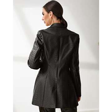 Chic UNIQUE 21 Faux Leather Women's Blazer for All Occasions