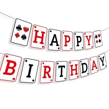 Casino Happy Birthday Banner - Perfect for Casino Themed Events