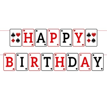 Casino Happy Birthday Banner - Perfect for Celebrations