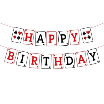 Casino Happy Birthday Banner - Perfect for Celebrations