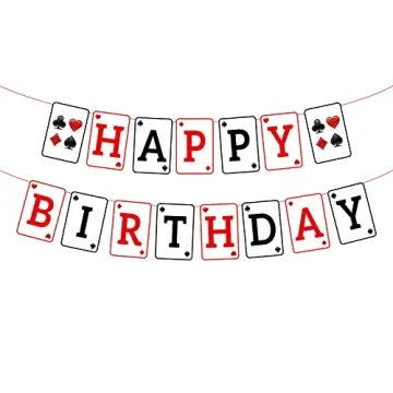 Casino Happy Birthday Banner - Perfect for Celebrations