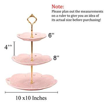 Shop Jusalpha 3-Tier Pink Cake and Dessert Stand