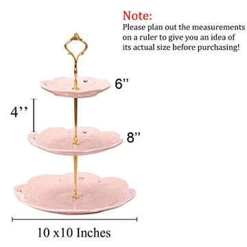 Shop Jusalpha 3-Tier Pink Cake and Dessert Stand