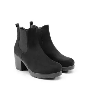 Chic DREAM PAIRS Women’s Chunky Heel Chelsea Ankle Boots