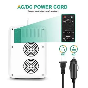 CROWNFUL Multifunctional Mini Fridge, 10 Liter/12 Can Portable Cooler and Warmer Personal Fridge for Skin Care, Food, Medications, Plugs for Home Outlet & 12V Car Charger Included, ETL Listed （White)）