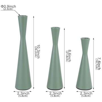 Vixdonos Taper Candle Holders Metal Candlestick Holders Set of 3 Table Mantel Decorative Candle Stan...