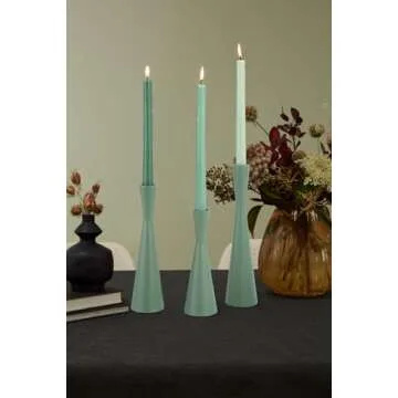 Vixdonos Taper Candle Holders Metal Candlestick Holders Set of 3 Table Mantel Decorative Candle Stand for Dinning,Party，Wedding,Home Decor(Green)